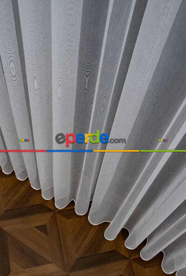 Hafif Düz Keten Tül Çok Dökümlüdür - İtinalı Dikiş - Amerikan Pile - Kurşunlu Tül