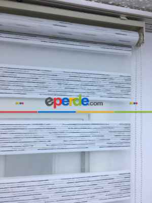 Mutfak Perdesi Zebra Perde Çizgili Seri- Gri-Füme-Antrasit