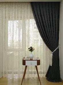 Acı Kahve Rengi Duz Jakar Fon Perde (150)- Acı Kahve