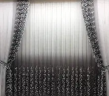 Etek Geniş Desenli Papatya Tasarımlı Tül Perde