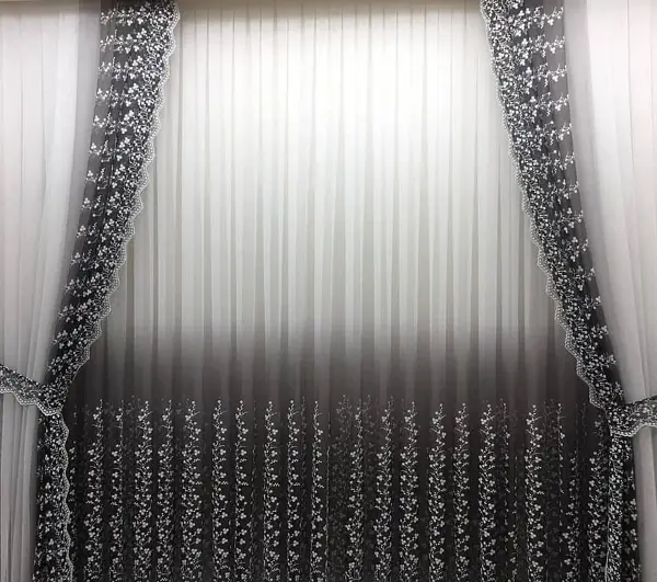 Salon - Etek Geniş Desenli Tasarım Tül