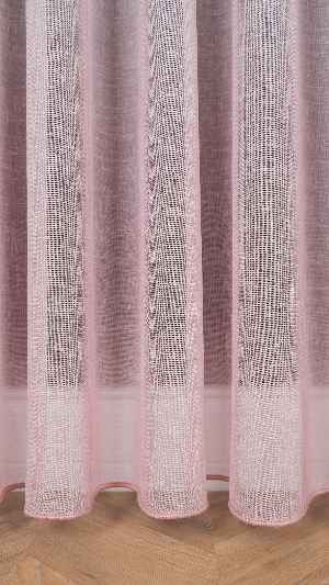 Keten Ekru Pembe Degrade Geçişli Tül Perde, Ağır Gramajlı Premium Seri, Eteği Kurşunlu