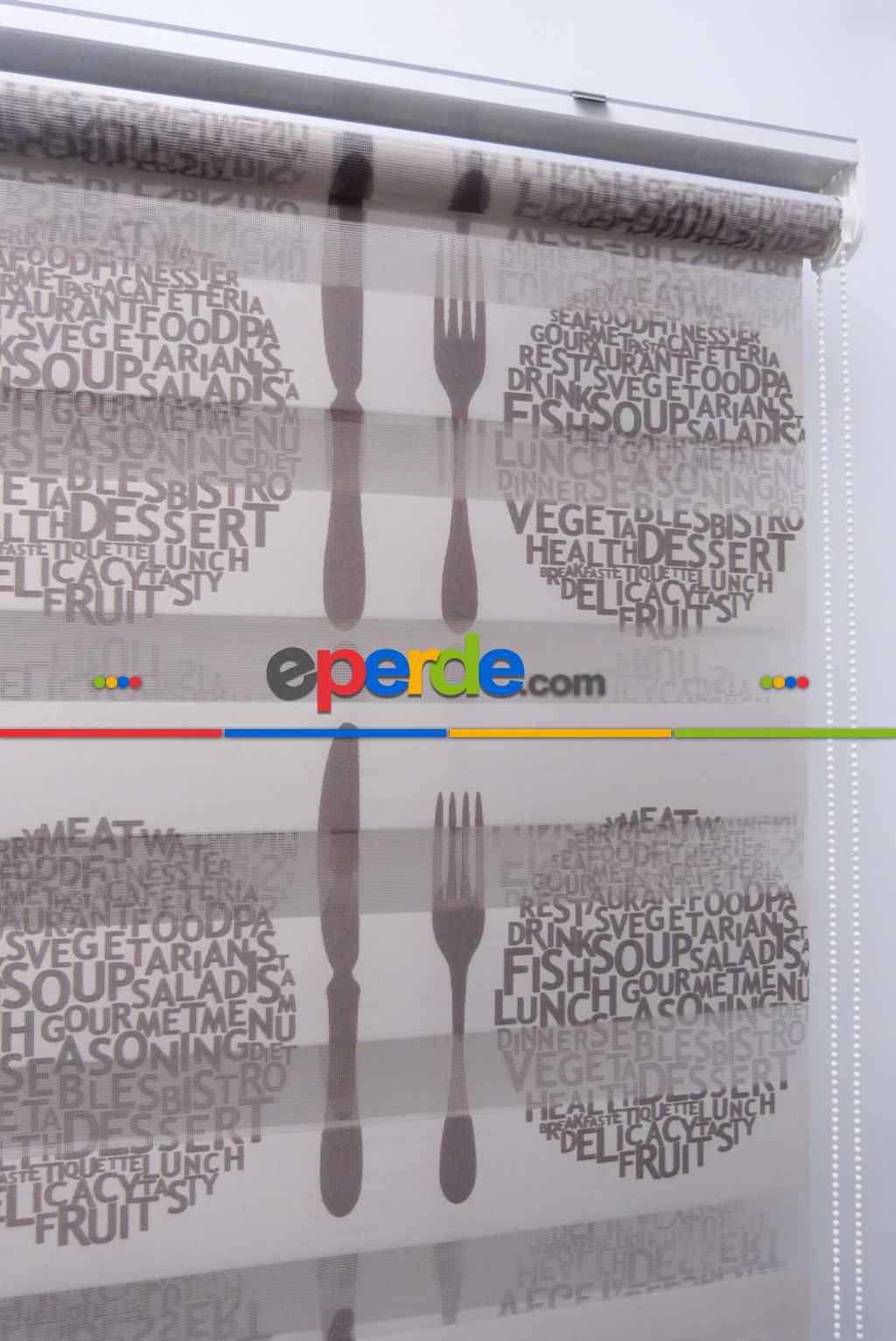 Mutfak Zebra Perde Desenli- Kahverengi