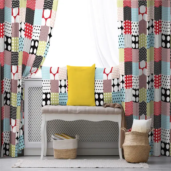 Oturma Odası Fon Perde Evim1525 Kumaşı Kalındır Duck Bezi Değildir- Mavi-beyaz