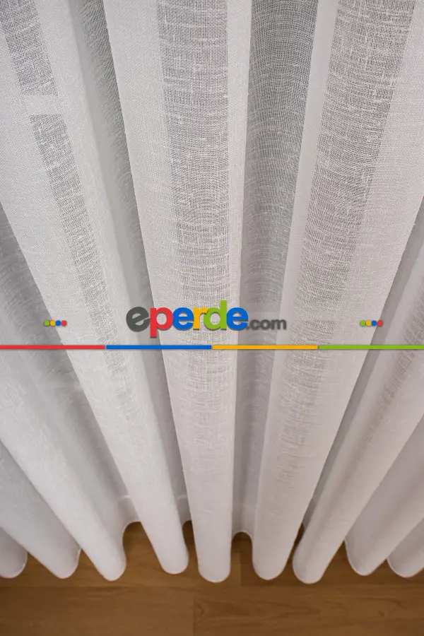 Salon Tül Modelleri - Keten Düz Tül Perde