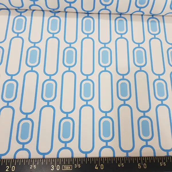 Geometrik Desenli Fon Perde Evm206e _g - Kumaşı Kalındır Duck Bezi Değildir.- Lacivert-Mavi-Beyaz