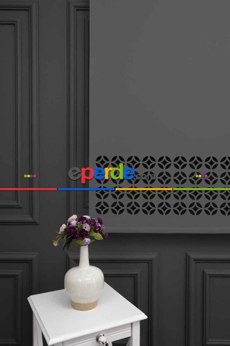 Koyu Gri Renk Lazer Kesim Mat Stor Perde (ister Düz - İster Lazer Kesimli Satın Alın)