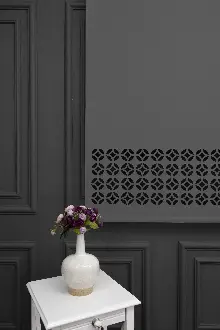 Koyu Gri Renk Lazer Kesim Mat Stor Perde (ister Düz - İster Lazer Kesimli Satın Alın)