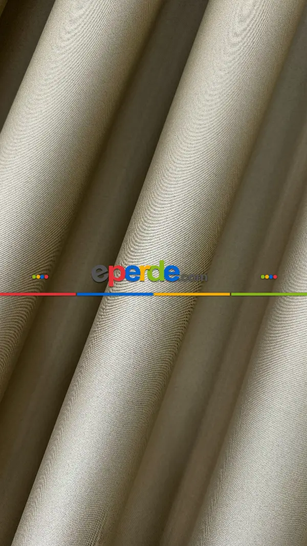 Yatak Odası - Bej Krem Blackout - Karartma Fon Perde, Premium Kalite Serisidir, u Oranında Işığı Keser