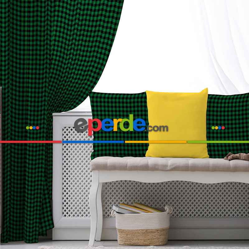 Salon Fon Perde Evim1619-3 Kumaşı Kalındır Duck Bezi Değildir- Mavi-beyaz