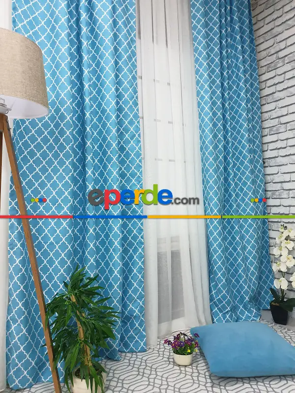 Ottoman Desenli Fon Perde Evm1928 Kumaşı Kalındır Duck Bezi Değildir