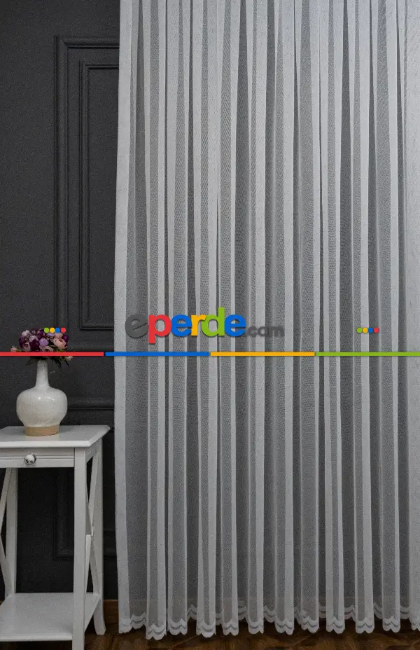 Taç Düz Sadem Sade Düz Tasrım Model Tül Perde