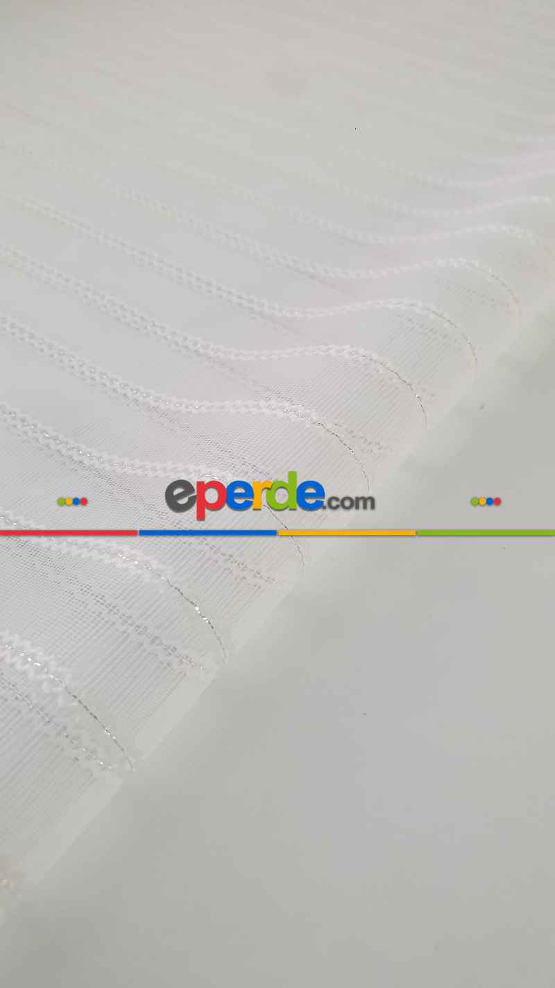 Mutfak - Çizgili Sim Çizgili Gümüş Metal Sim Çizgili Tül