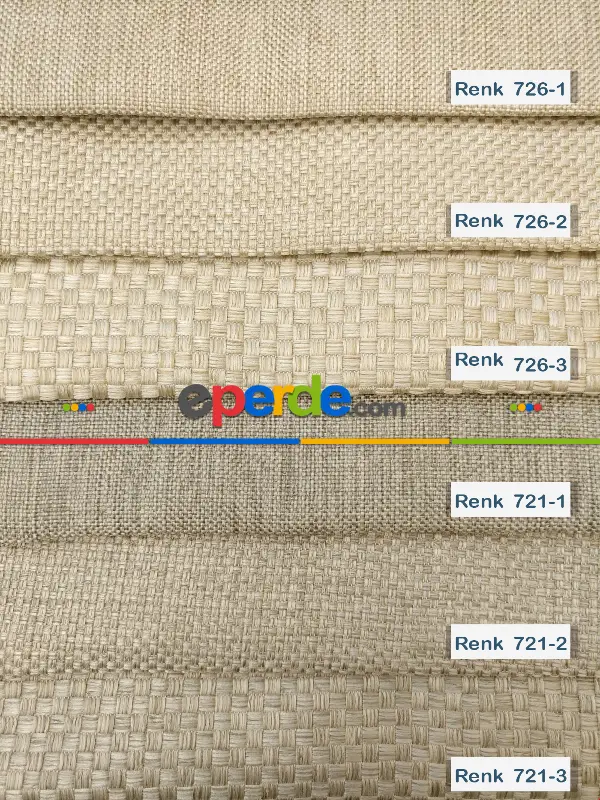 Yatak Odası - Keten Hasır Düz Fon Perde Dökümlü Birinci Kalite 300cm Geniş En Daha Hesaplı- Krem