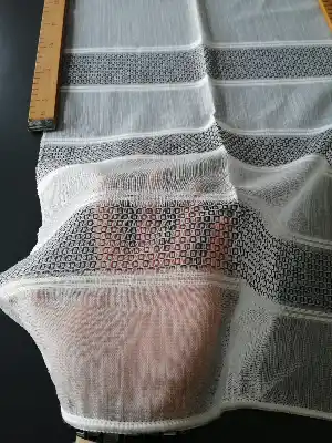 Bambu Vakko Enine Bantlı Tül Gri