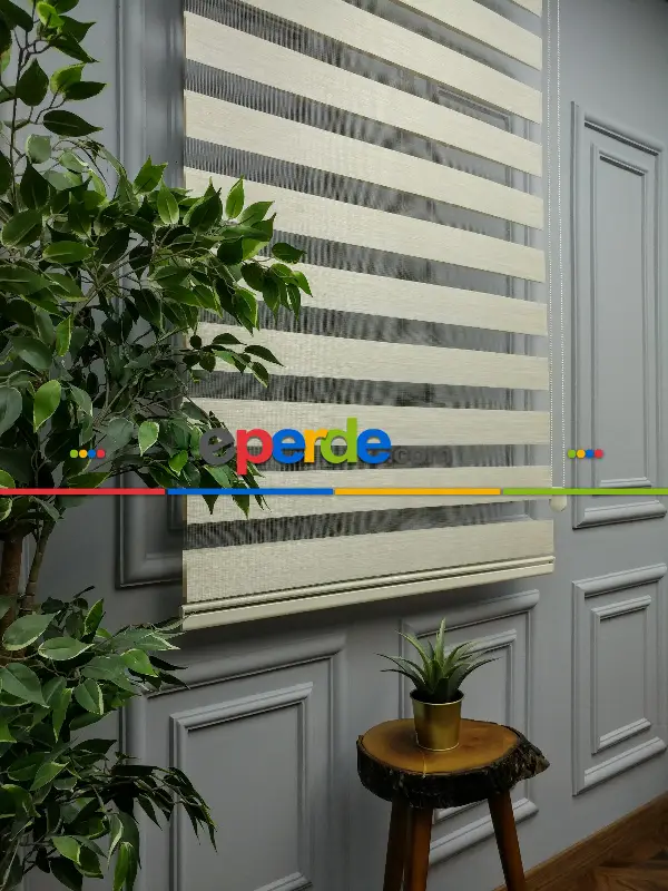 Salon Zebra Perde - 2021 Sezonu - Zebra Perde - Bambu Zebra Perde- Bej