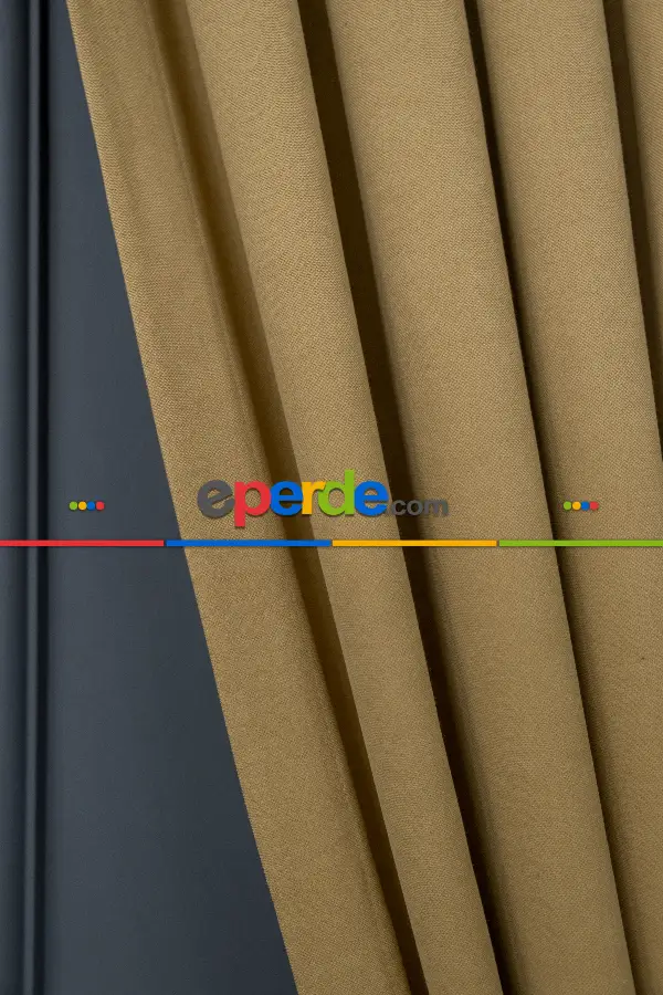 Bej Rengi Düz Fon Perde En Dökümlü Fon Perde 12490