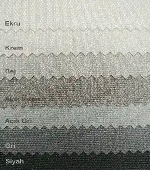 Yaldızlı Stor Perde - Panama Simli Seri - Kalın Dokulu 13 Farklı Renk- Siyah-mavi-gri-füme-antrasit-sarı-krem-bej-turkuaz-pembe-mor-fuşya-vizon Rengi-ekru-çok Renkli