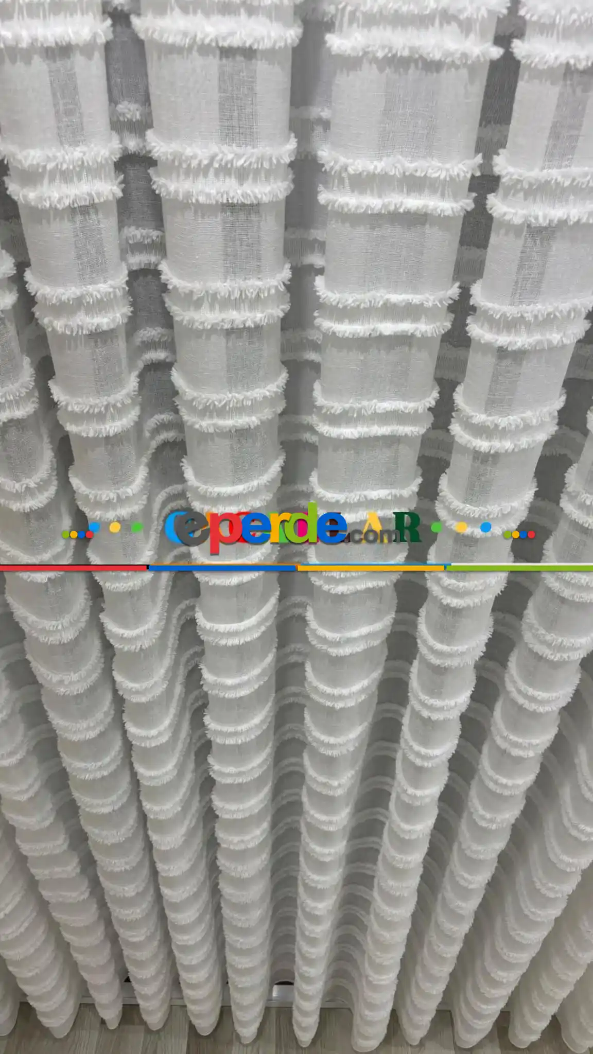 Bambu Foldet Keten Zemin Ağır Gramajlı Puffy Özel Nakışlı Tül Perde