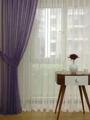 Puantiyeli Dantel Tül Perde- Ekru