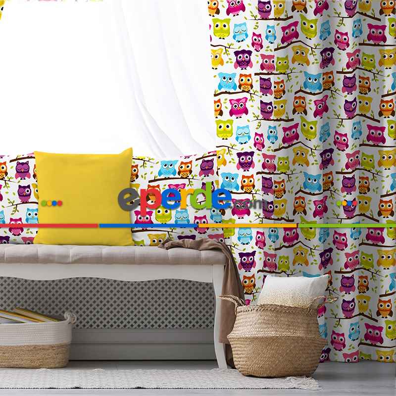 Çocuk Odası Fon Perde Evim K-127 Kumaşı Kalındır Duck Bezi Değildir