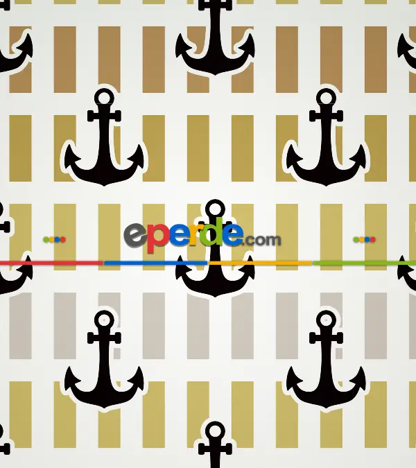 Çapa Baskılı Stor Perde- Siyah-mavi-sarı-beyaz