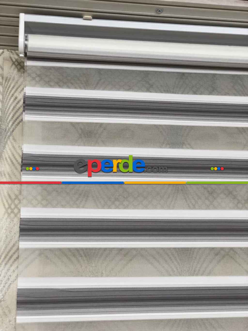 Salon Zebra - Jakarlı Zebra Perde Bdz-03- Gri-Füme-Antrasit-Krem Açık