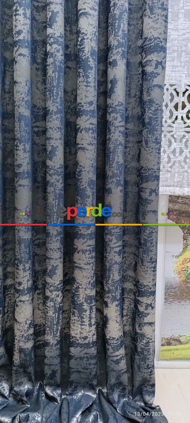 Oturma Odası -  2025 Elit Modern Desenli Fosforlu İplik Dokuma Fon Perde - 3