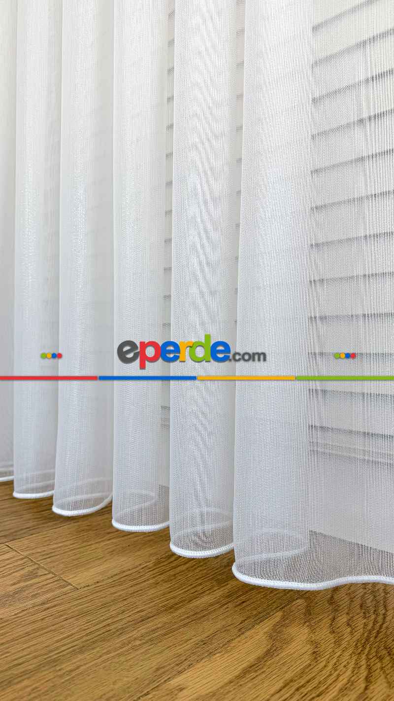 Yatak Odası - Ekru Simli Bambu Tül Perde - İpek Yumuşaklığında Armür Tül Perde