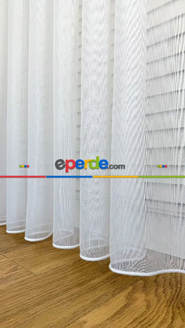 Yatak Odası - Ekru Simli Bambu Tül Perde - İpek Yumuşaklığında Armür Tül Perde