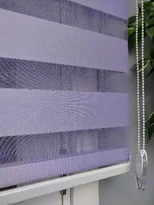 Perle Home Düz Zebra Perde Mor