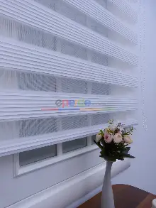 Mutfak - Zebra Perde - Beyaz - Dar Plise Model- Beyaz