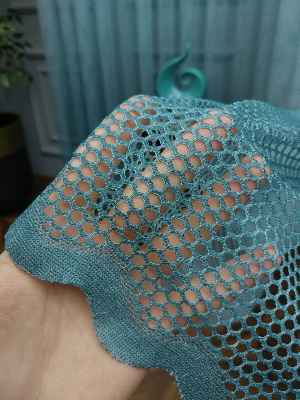 Degrade Geçişli File Tül 1.kalite Son Trend !!!- Ekru-Petrol Mavisi