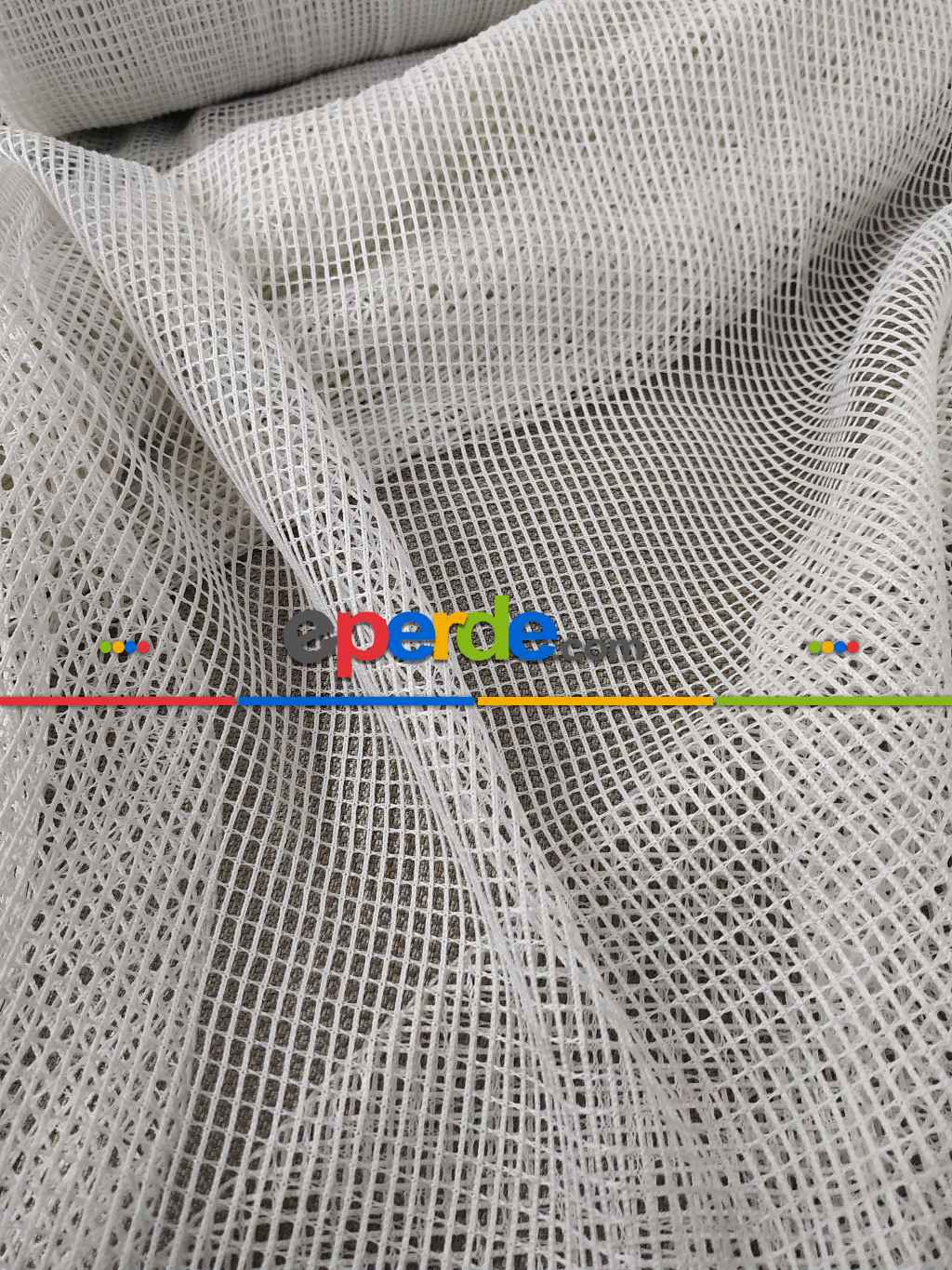 Düz File Tül Perde - Krem