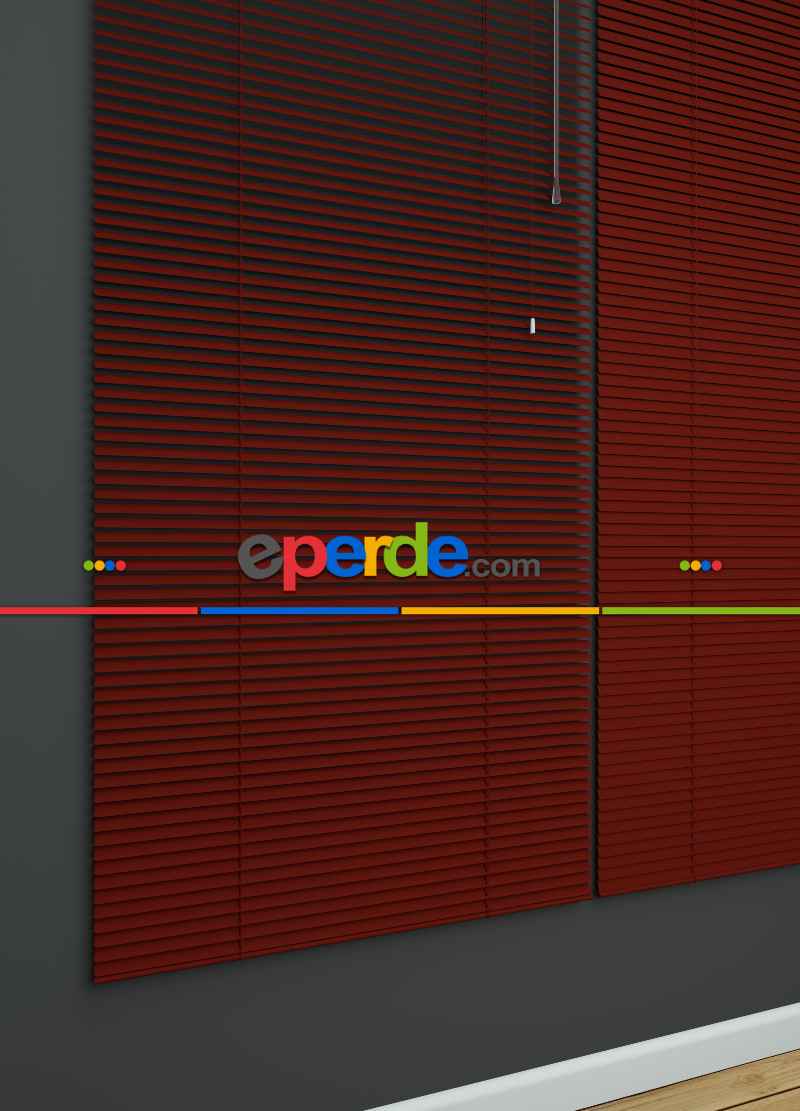 Mutfak - 1. Kalite Kırmızı - Alüminyum Jaluzi Perde - 25mm Kalınlığında