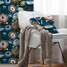 Etnik Fon Perde Evim2032-3 Kumaşı Kalındır Duck Bezi Değildir