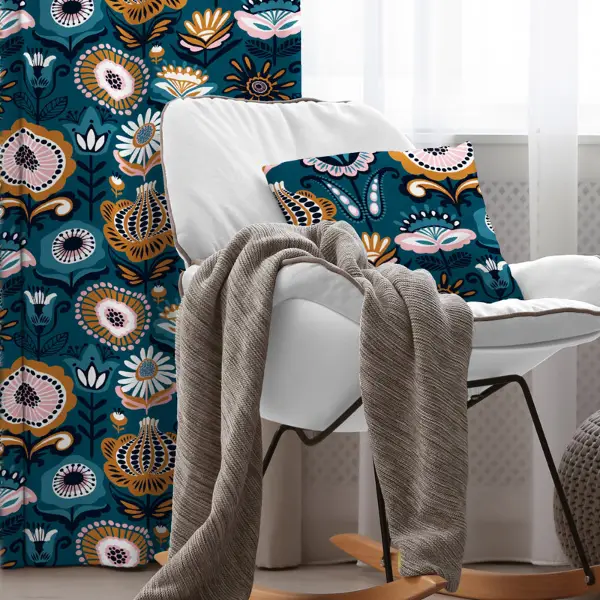 Etnik Fon Perde Evim2032-3 Kumaşı Kalındır Duck Bezi Değildir