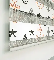 Çapa Baskılı Zebra Perde-hatalı- Beyaz-füme-somon-gri Koyu-kahve