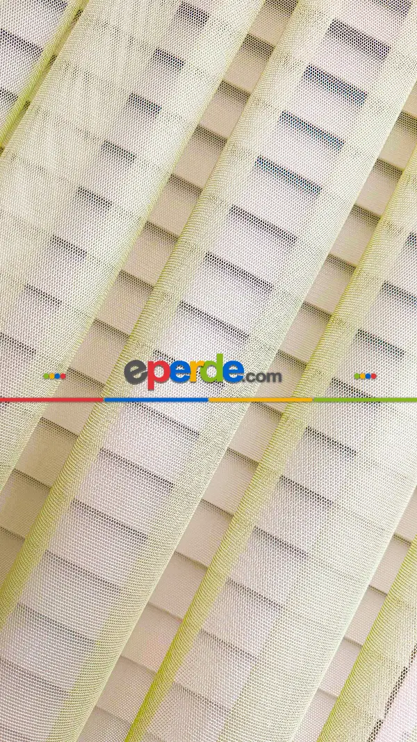 Yatak Odası Tül - Yeşil Grek Zemin Düz Tül Perde - Kurşunlu