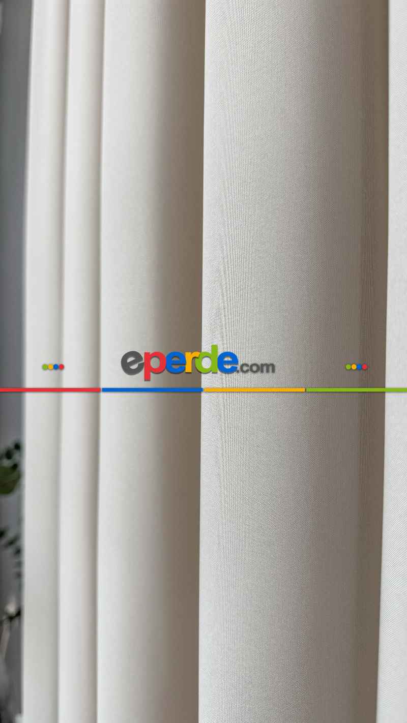 Yatak Odası Bej İpek Krep Düz Tül Perde - Premium Kalite Serisidir.