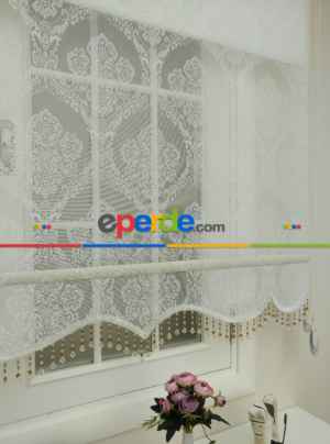 Çiftli Sistem Tül Stor- Beyaz-ekru