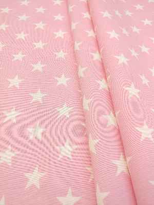 Pembe-beyaz Yıldız Desenli Fon Perde ( Leke Tutmaz )- Pembe Açık