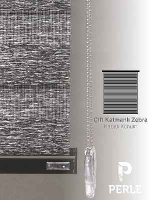 Koyu Gri Renk Bambu Stor Zebra Perde Yüksek Kalite Alüminyum Kasa Soft Bamboo