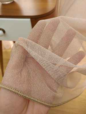 Bej Ekru Degrade Geçişli Dantel Tül Perde- Bej-ekru