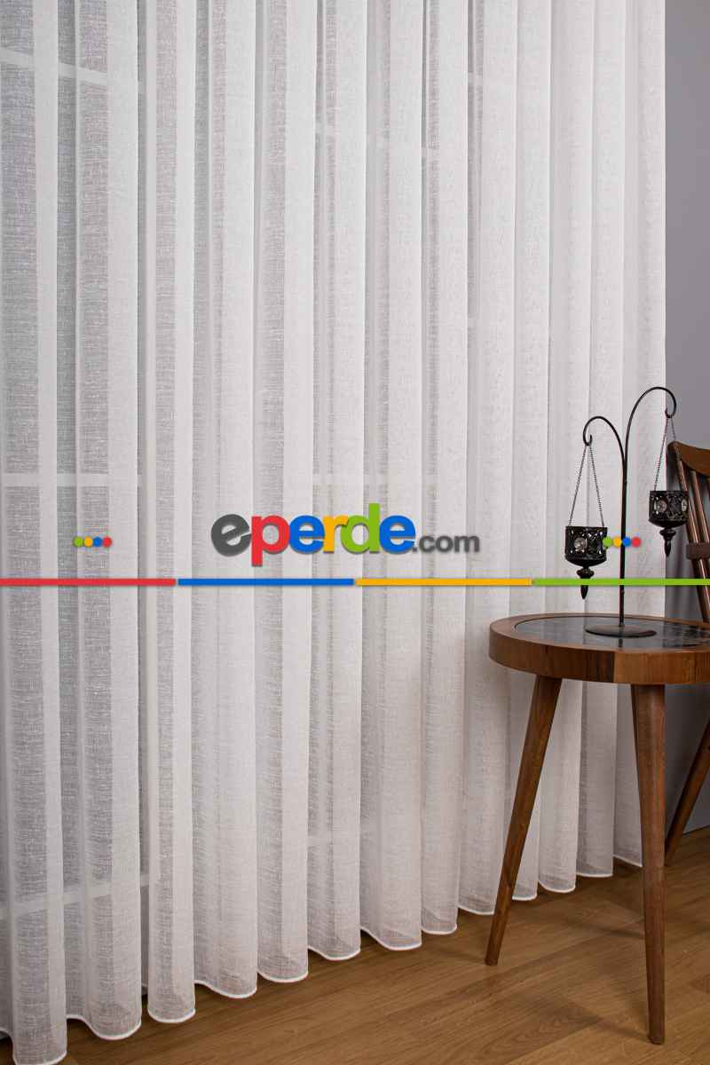 Salon Tül Modelleri - Keten Düz Tül Perde