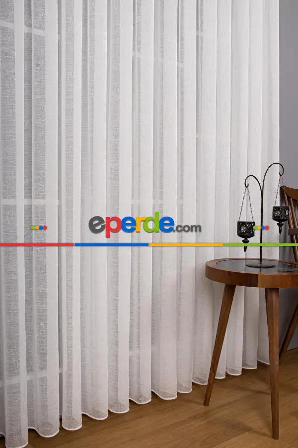 Salon Tül Modelleri - Keten Düz Tül Perde
