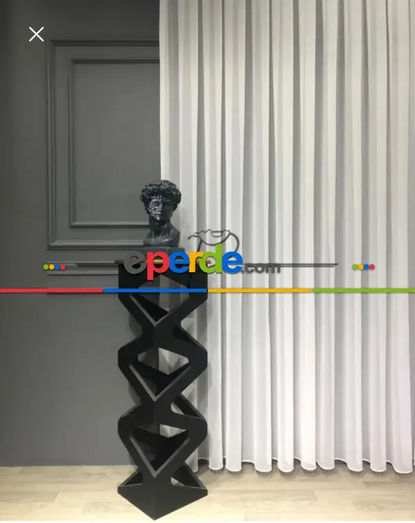 Salon - Brillant İpek Krep Lüx Tül Perde