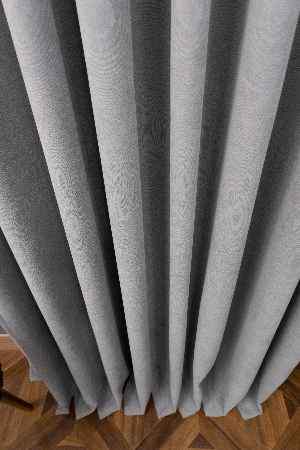 Salon Fon Perde - Gri Düz Fon Perde ( 150cm Dökümlü Fon )-