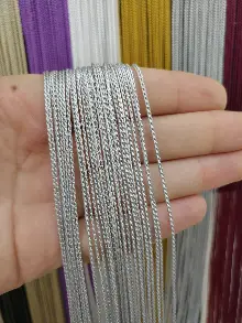 Gri Rengi İp Perde İnce Zincir Serisi- Gri-füme-antrasit