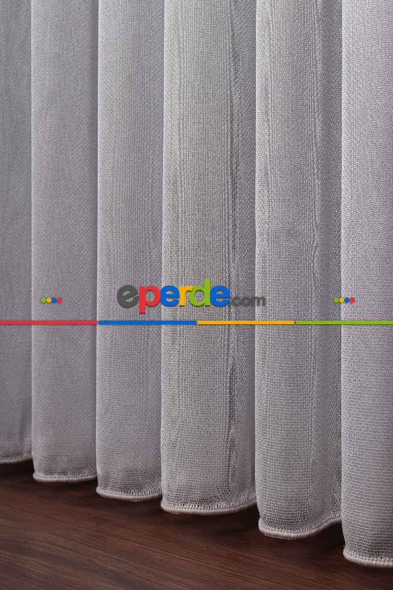 Gri Düz Tül Perde Ütü Istemez